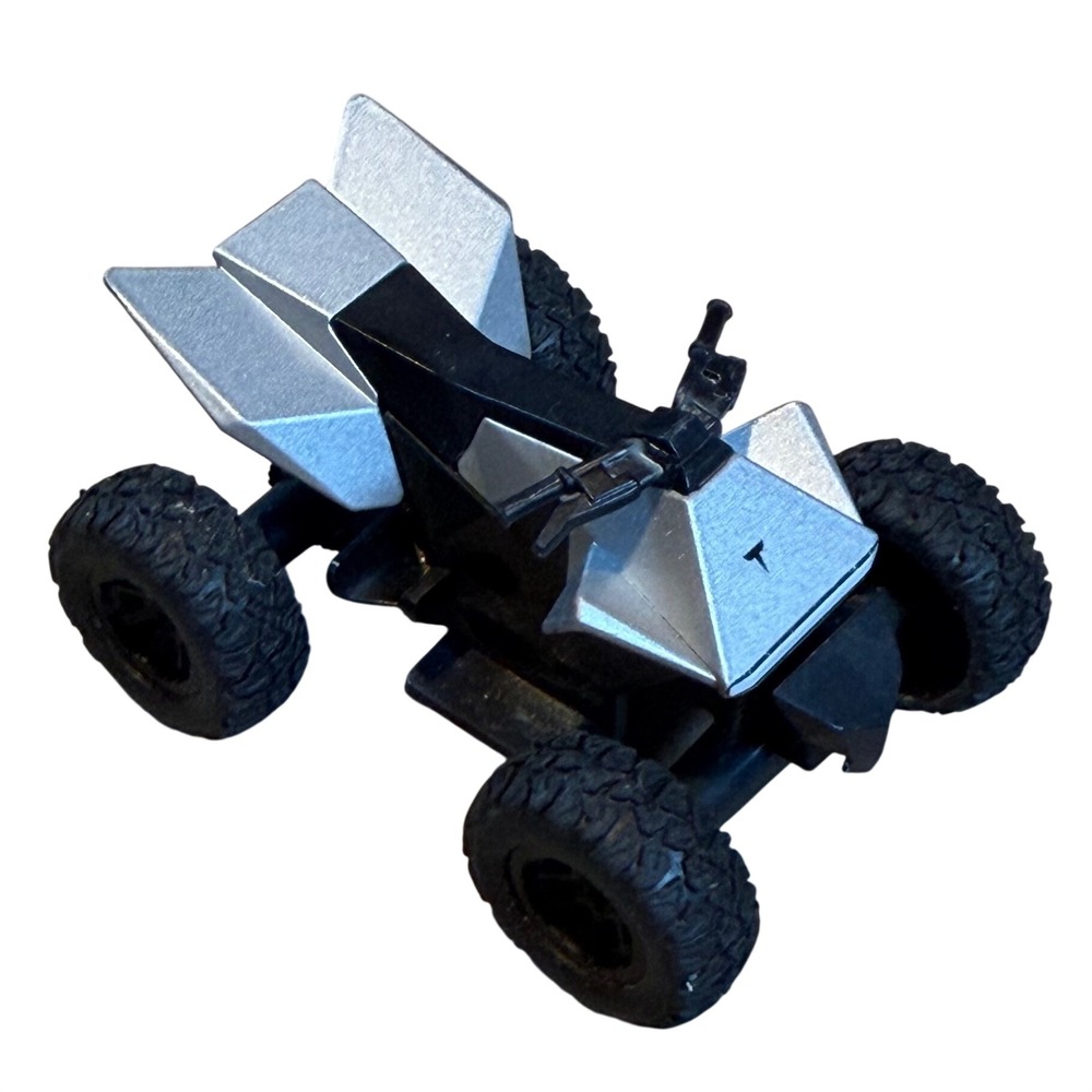 Tesla Cyberquad for Kids Miniature Toy ATV Silver Black Collectible Vehicle